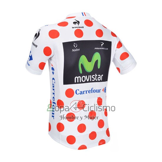 Movistar Lider Ropa Ciclismo Culotte Corto 2013 Hombre Mangas Cortas Blanco y Rojo